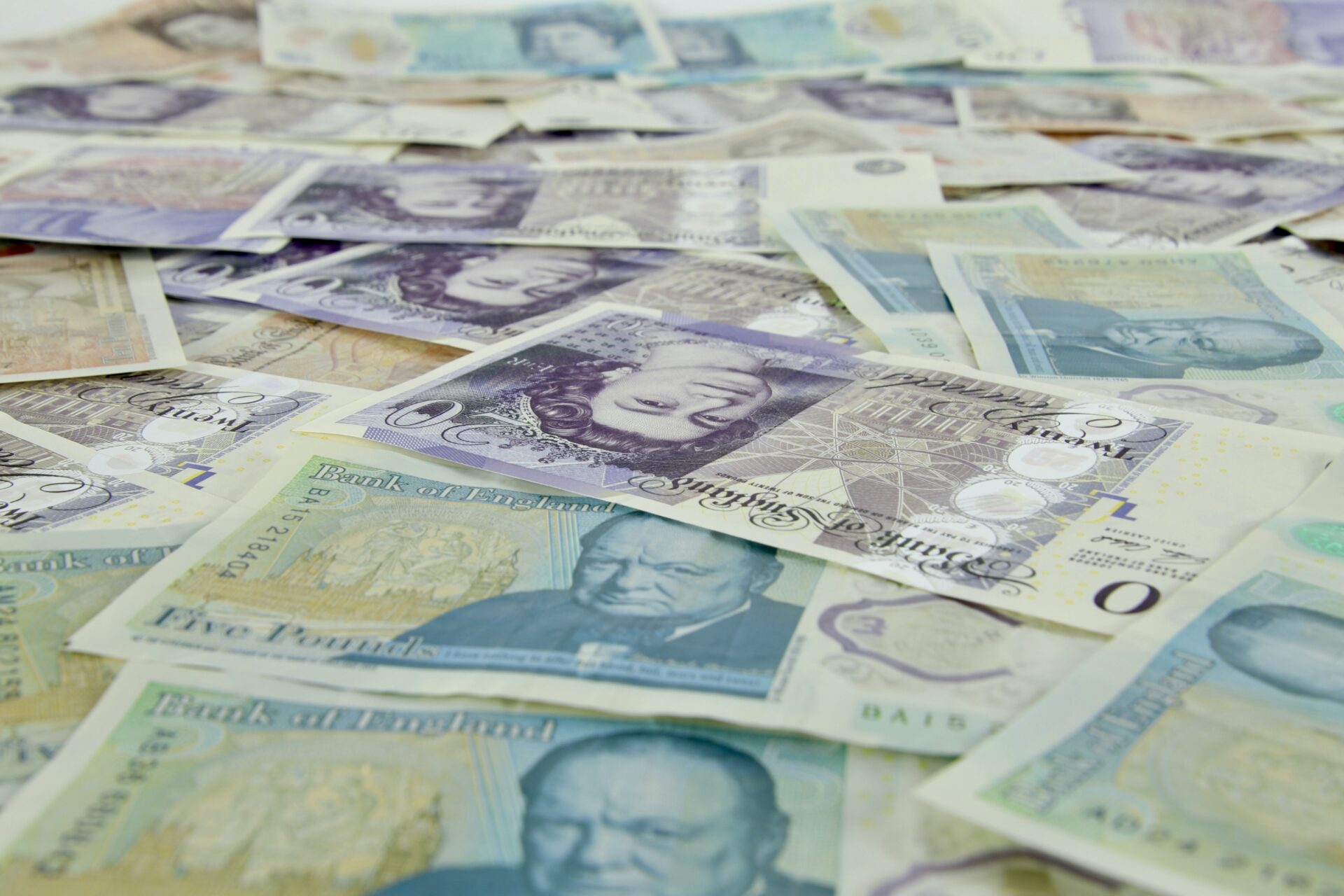 Money sitting on a surface