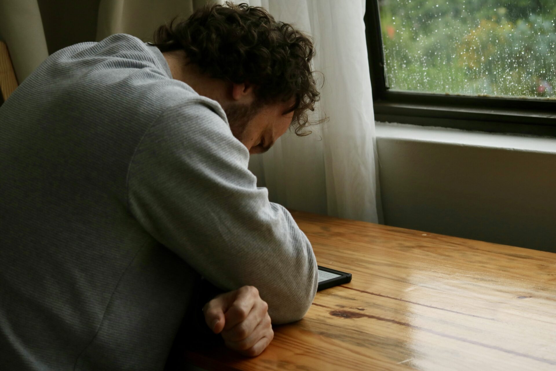 Person hunched at desk