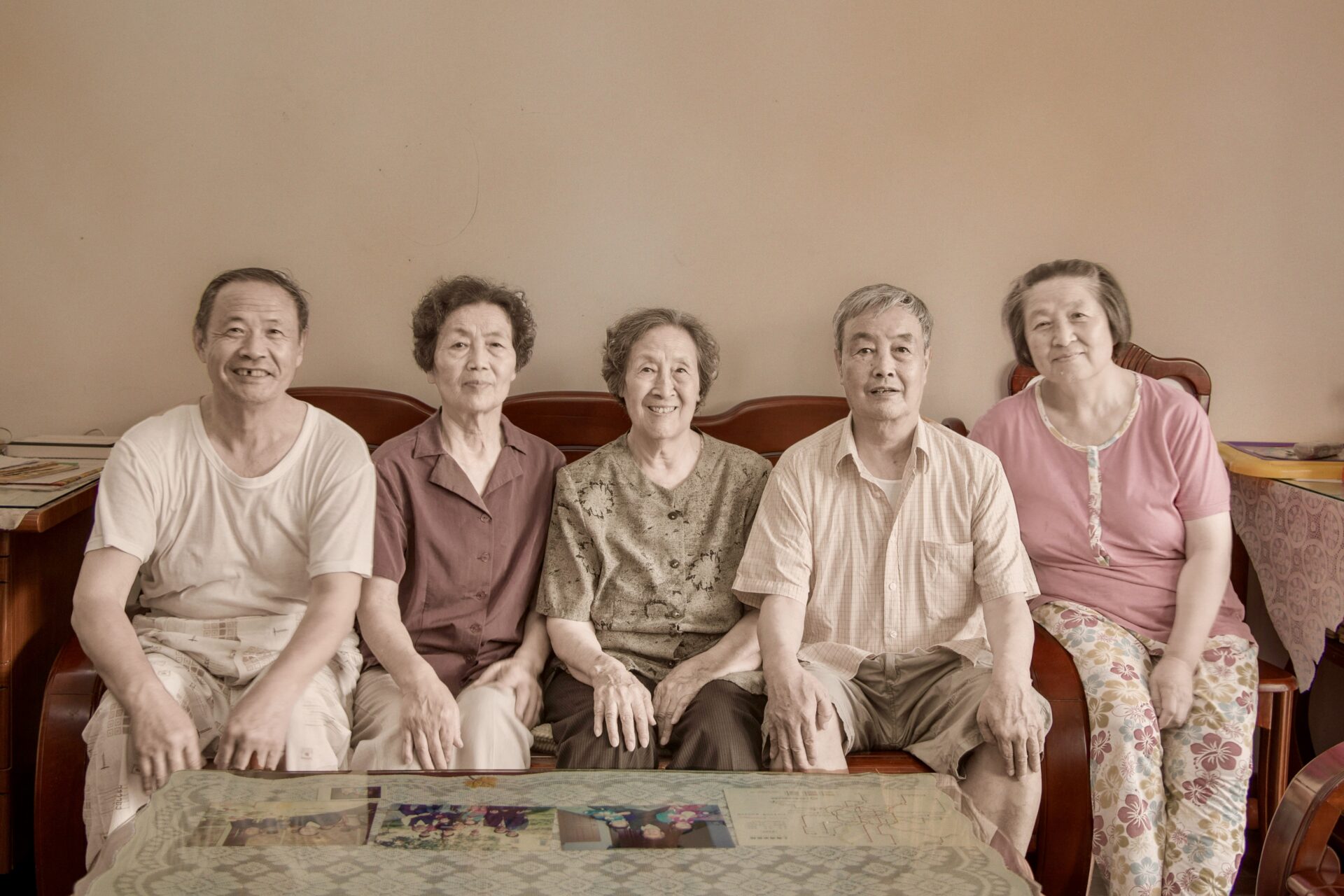 Smiling group photo family